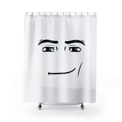Funny Meme Shower Curtains with Roblox Face Design