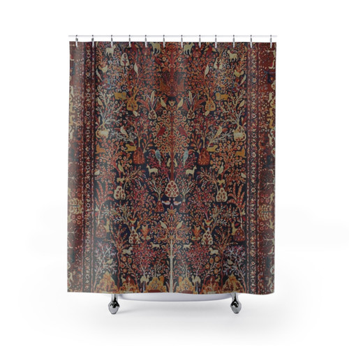 Vintage Persian Shower Curtains with Antique Carpet Nature Design
