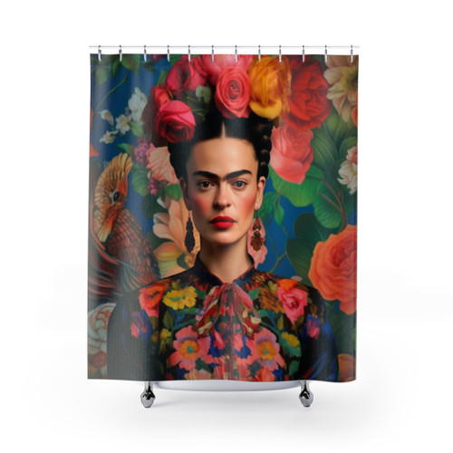 Frida Kahlo Flower Shower Curtains - Original Artwork