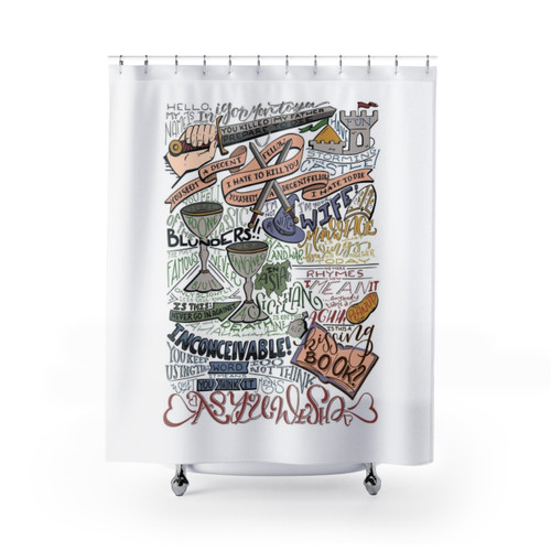Colorful Quote Shower Curtains featuring designs from TikTok artist Catherine Lashley