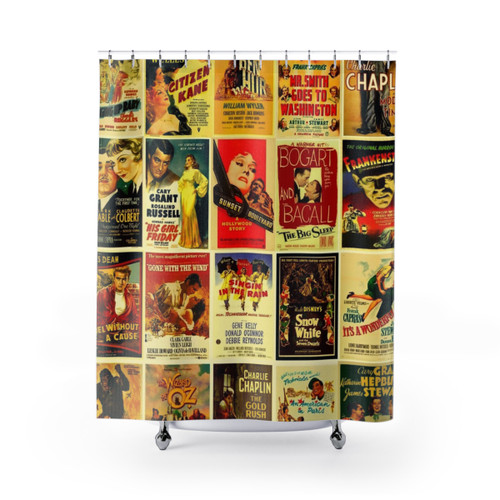 Vintage Hollywood Classic Movie Posters Shower Curtain