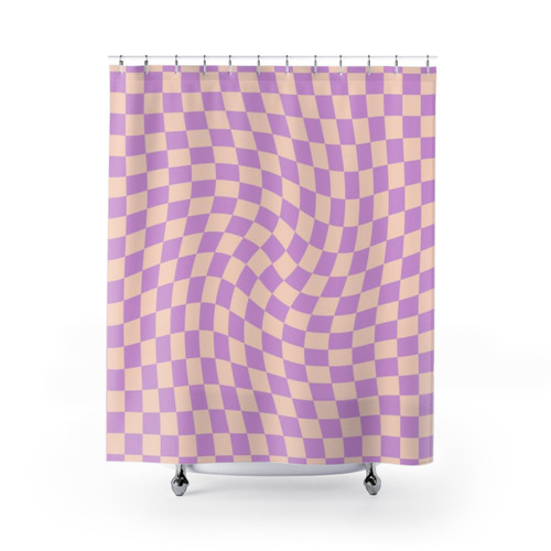 Geometric Lilac Twist Shower Curtains