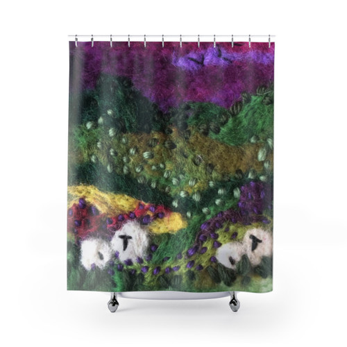 North York Moors Felted Textile Art Shower Curtains