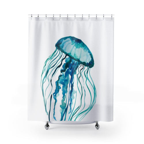 Watercolor Jellyfish Shower Curtain