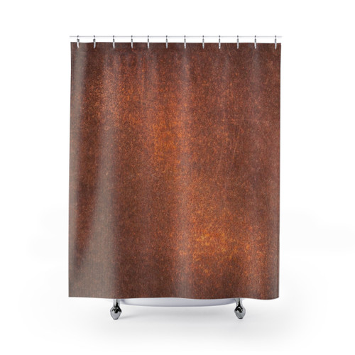 Rustic Metallic Shower Curtain with Vintage Rust Effect