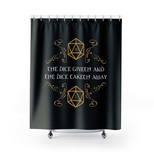 Dungeons & Dragons Shower Curtains with Natural 20 and Critical Fail Designs