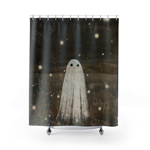 Vintage Fireflies Shower Curtains - Spooky and Cute Bathroom Decor