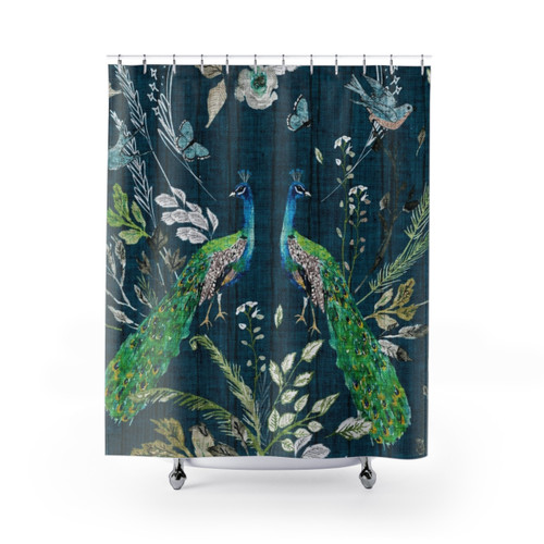 Peacock Chinoiserie Shower Curtains