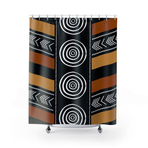 African Mud Cloth Art Shower Curtain