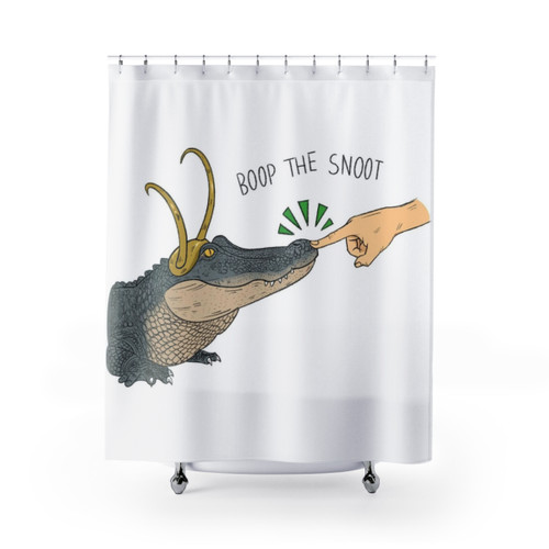Alligator Loki Boop the Snoot Shower Curtains