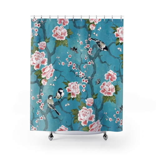Chinoiserie Birds Shower Curtains