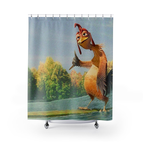 Chicken Joe Surf-Themed Shower Curtain