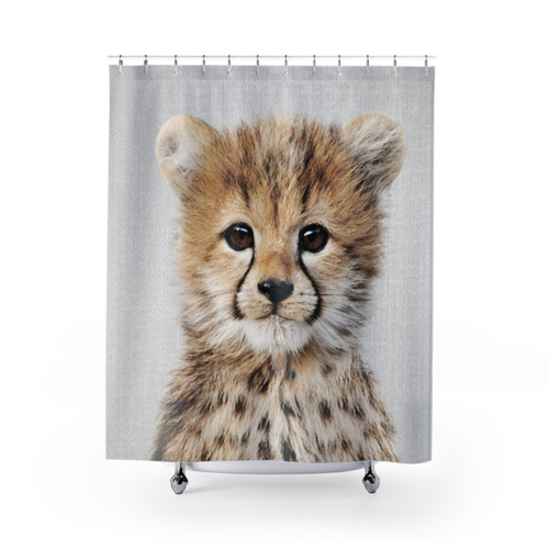 Vibrant Baby Cheetah Shower Curtain for Bathroom Decor