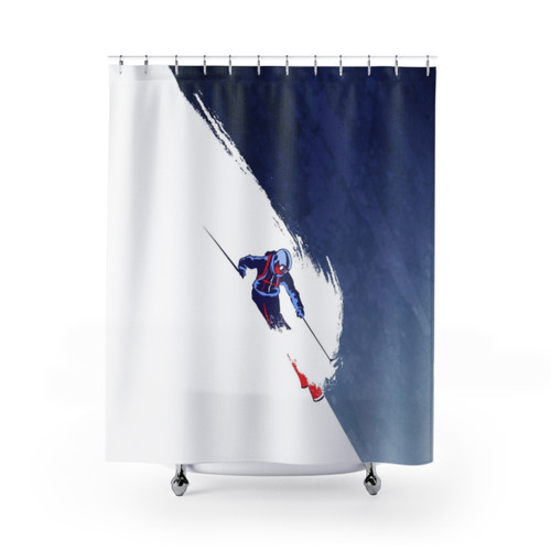 Powder to the People Ski Inspired Shower Curtains