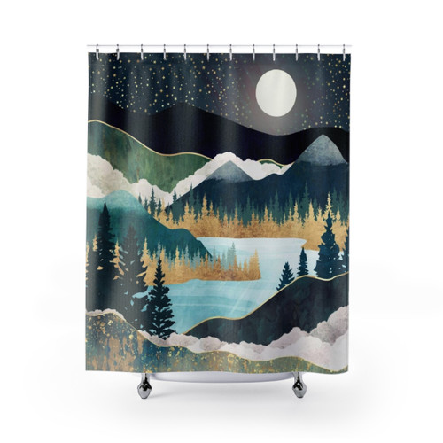 Star Lake Shower Curtains - Nature Landscape Design