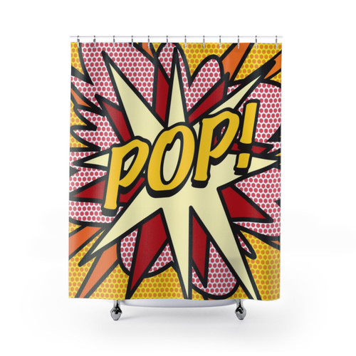 Pop Art Comic Book Design Shower Curtain