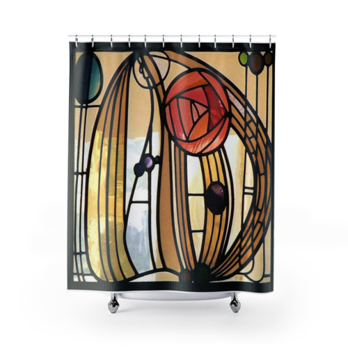 Art Nouveau Rose Shower Curtains