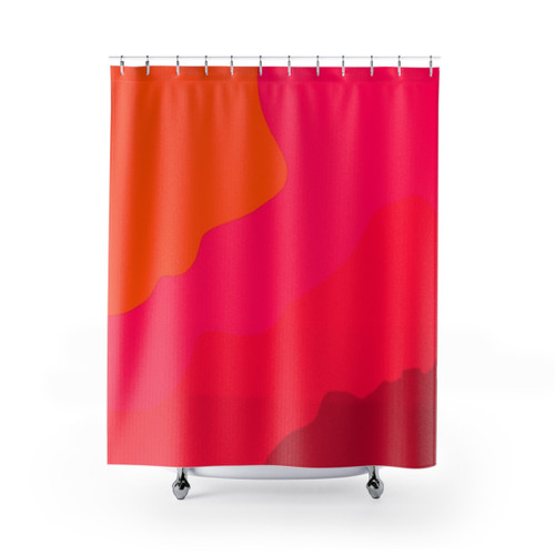 Hot Pink to Orange Solid Color Shower Curtains