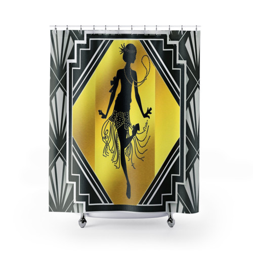 Art Deco Flapper Shower Curtains in Roaring 20s Gatsby Style