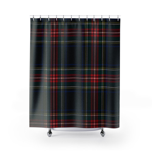 Stewart Black Scottish Tartan Shower Curtains