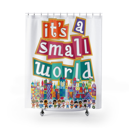 It's a Small World Graphic Shower Curtain by Kelly Design