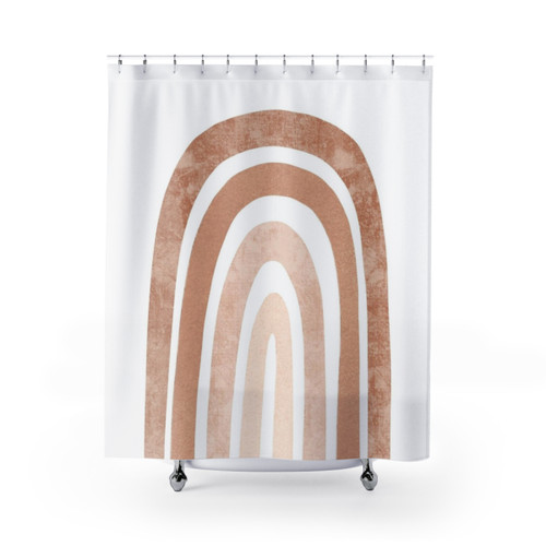 Neutral Boho Rainbow Shower Curtain