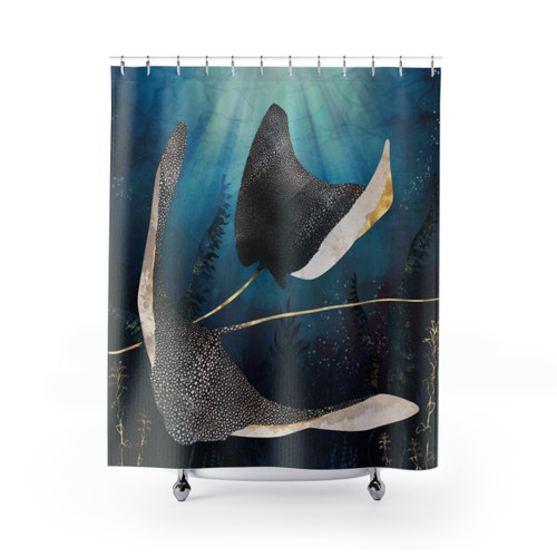 Metallic Stingray Shower Curtain