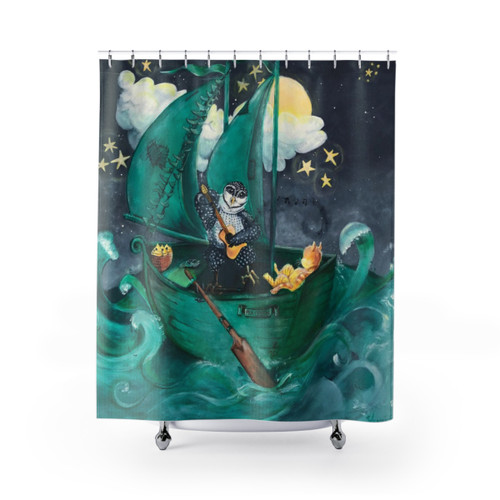 Owl and Pussycat Shower Curtain