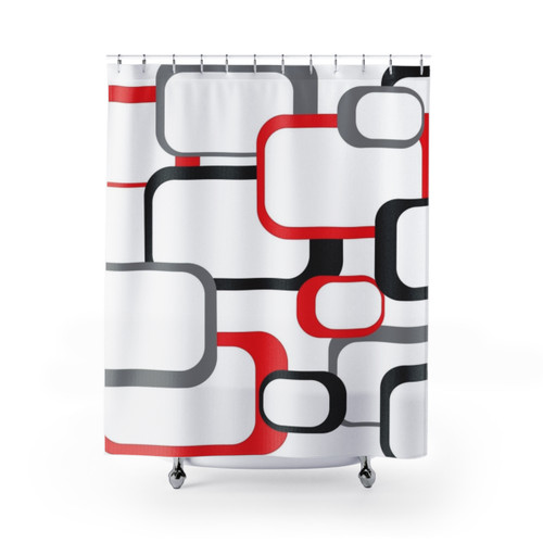 Retro Square Pattern Shower Curtains