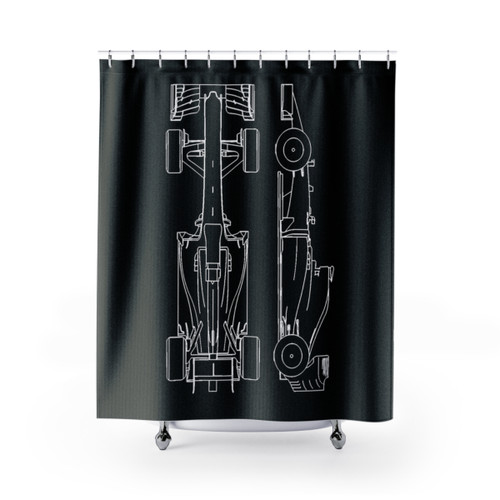 F1 Race Car Shower Curtain - Vibrant Motorsports Decor