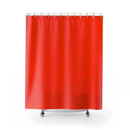SOLID Plain Coquelicot Orange Shower Curtains