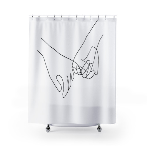 Pinky Swear Minimalist Shower Curtains