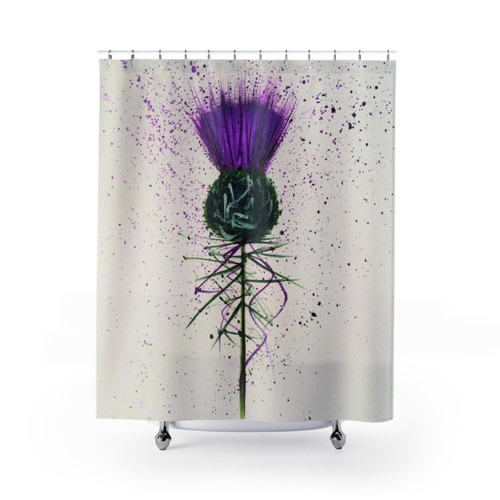 Purple Thistle Elegant Shower Curtains