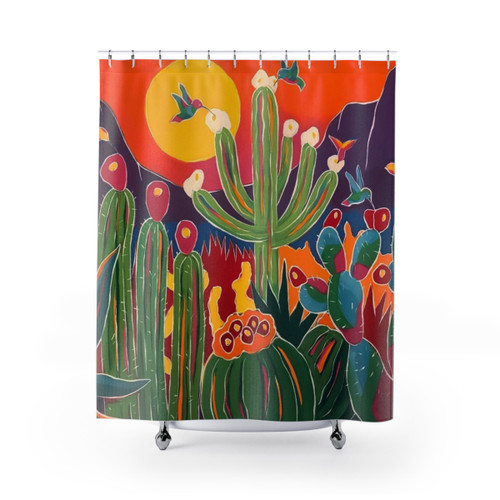 Hummingbird Delight Southwestern Shower Curtain