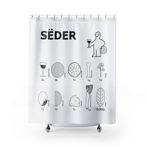Passover Seder Themed Shower Curtain