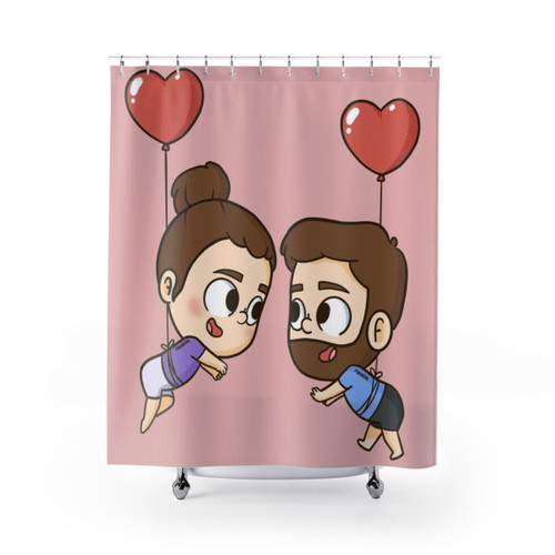Love is in the Air Shower Curtains - Romantic Bathroom Decor