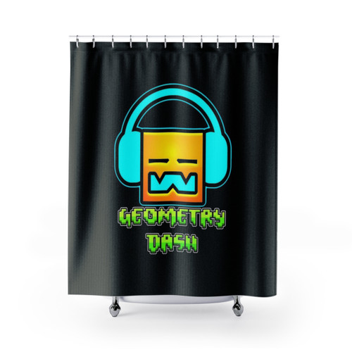 Geometry Dash Themed Shower Curtain