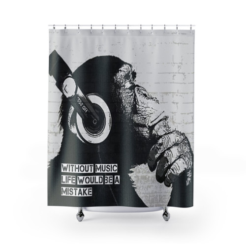 Banksy Inspired Shower Curtains with Graffiti Design