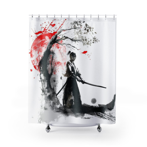 Japanese Samurai-Themed Shower Curtains