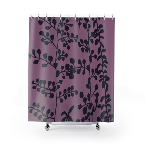 Bella's Purple Bed Spread Print Shower Curtains
