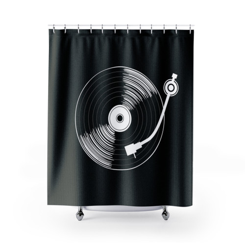 Retro Record Spin Shower Curtain