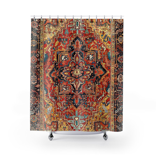 Heriz Persian Carpet Print Shower Curtains