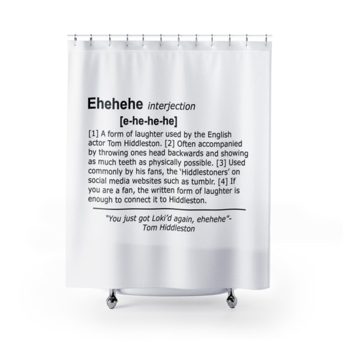 Tom Hiddleston's Laugh (Ehehehe) Definition Shower Curtains
