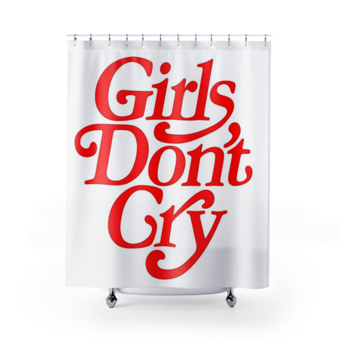 Girl's Shower Curtains with Crying Motif