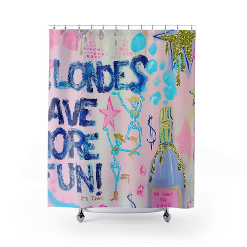 Preppy Blondes Have More Fun Shower Curtain