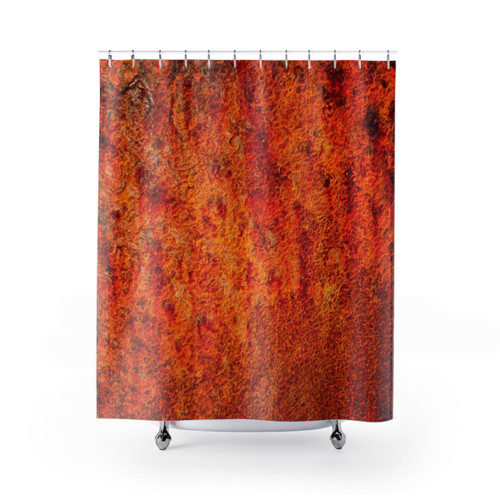 Burnt Orange Shower Curtain with Abstract Design