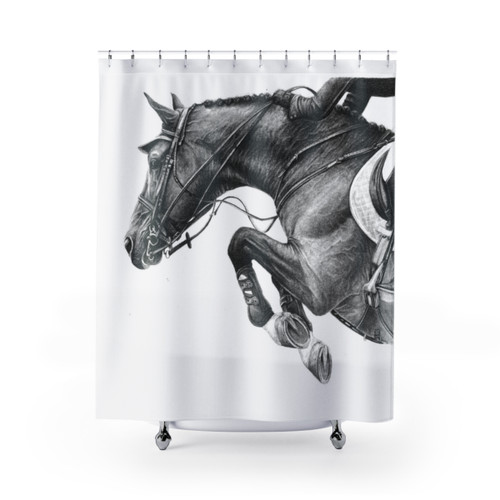 Flick Showjumping Horse Shower Curtains