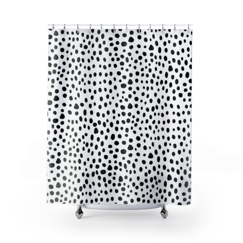 Modern Black and White Polka Dot Shower Curtains