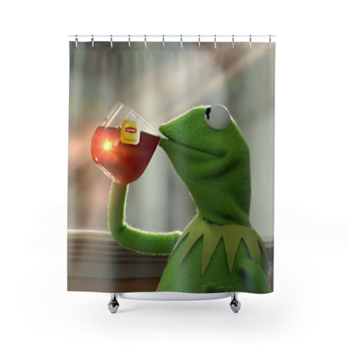Kermit the Frog Sipping Tea Shower Curtain