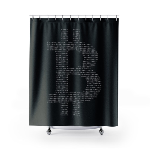 Bitcoin Binary Black Shower Curtains